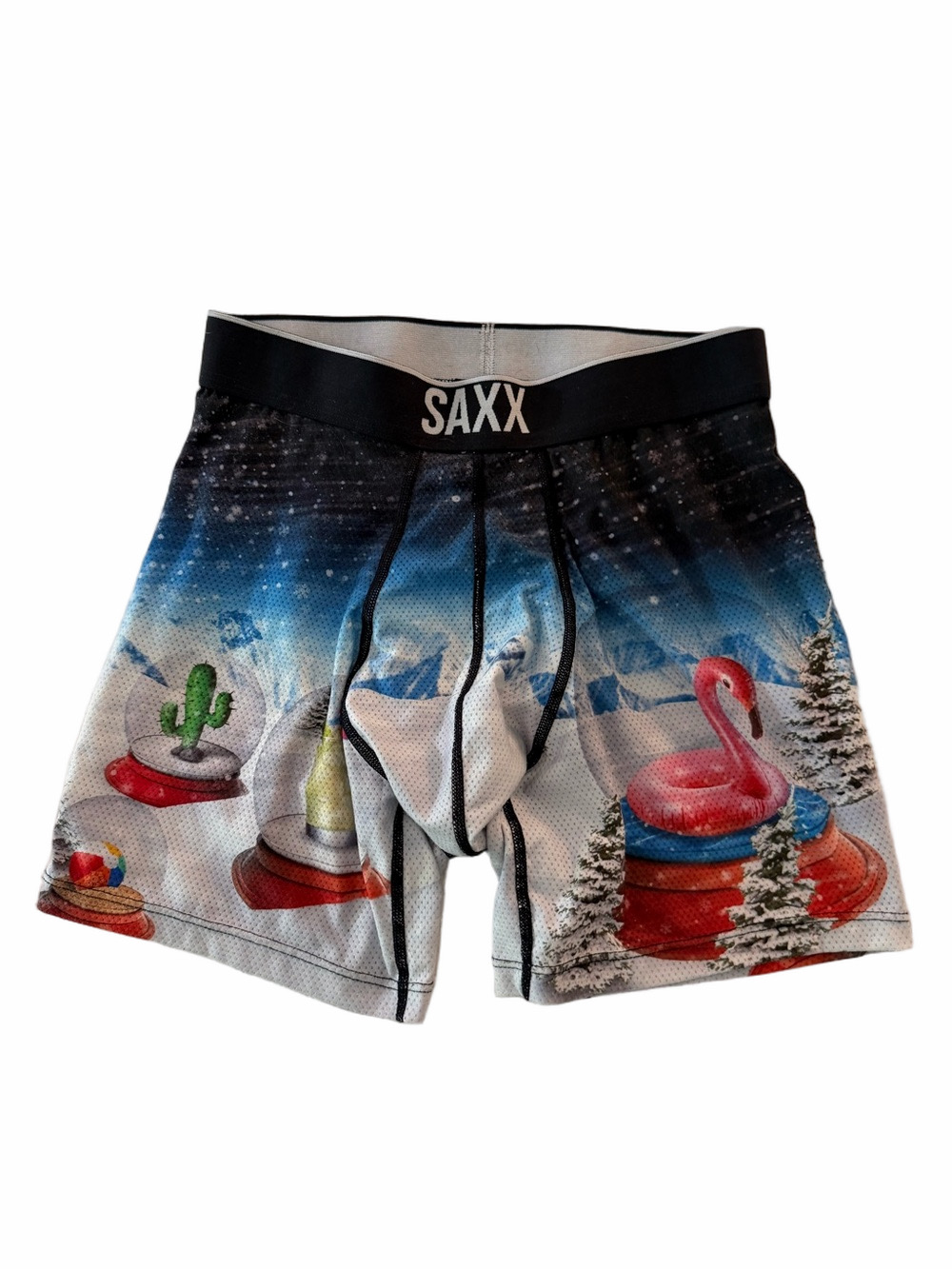 Saxx Volt Ballpark Pouch Men XS Boxer Briefs Flamingo  Snow Globes